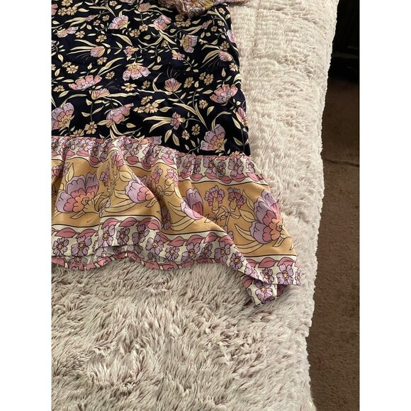 Bohemian Floral Suzanne Betro Women Dress XL Rayon Multicolor 3/4 balloon sleeve - Picture 16 of 16